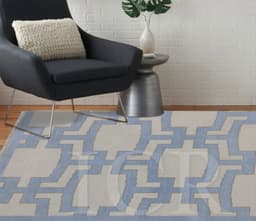Celestial Key All-Over Lattice Ivory Rug 1