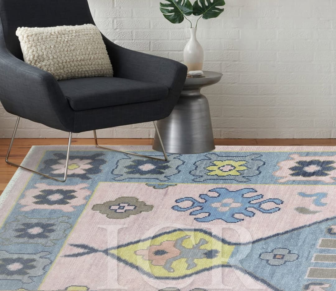 Anatolian Latch-Hook Pastel Pink Rug