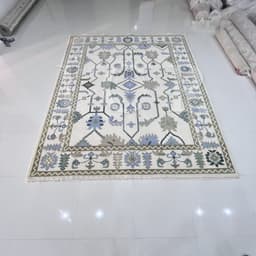 Serene Periwinkle Modern Tribal Rug 10