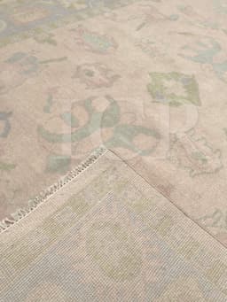 Verbena Garden Oushak Rug in Ivory & Blue-Green 4