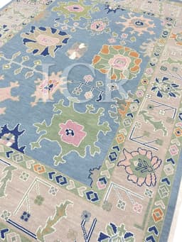 Capri Sky Vintage Oushak Rug 5