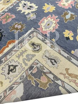 Sapphire Meadow Vintage Oushak Rug 5
