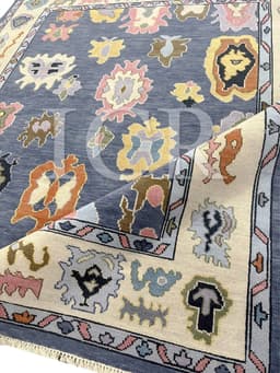 Sapphire Meadow Vintage Oushak Rug 7