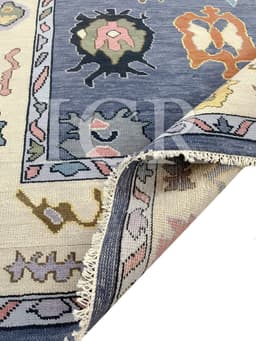 Sapphire Meadow Vintage Oushak Rug 6