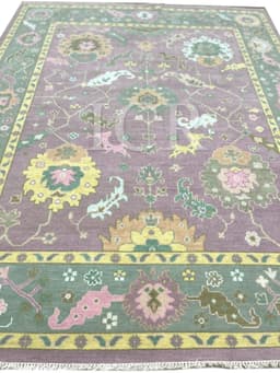 Sultanate Modern Persian Rug in Mauve & Chartreuse 9