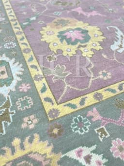 Sultanate Modern Persian Rug in Mauve & Chartreuse 4