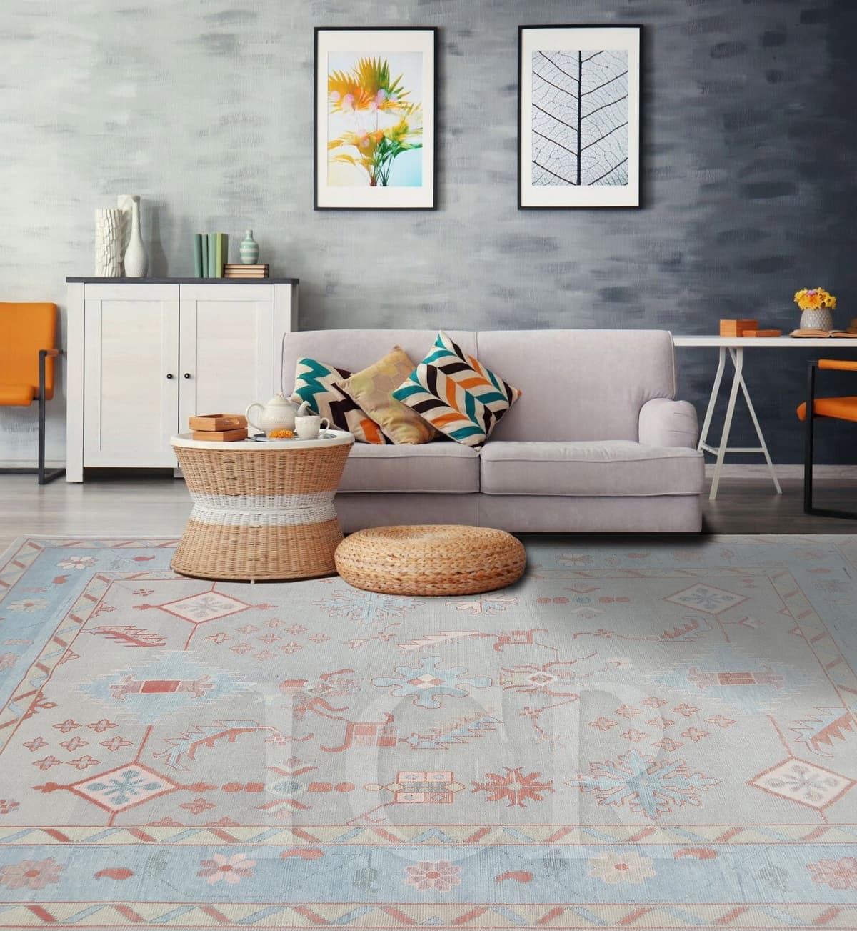 The Slate Snowflake Vintage Tribal Rug