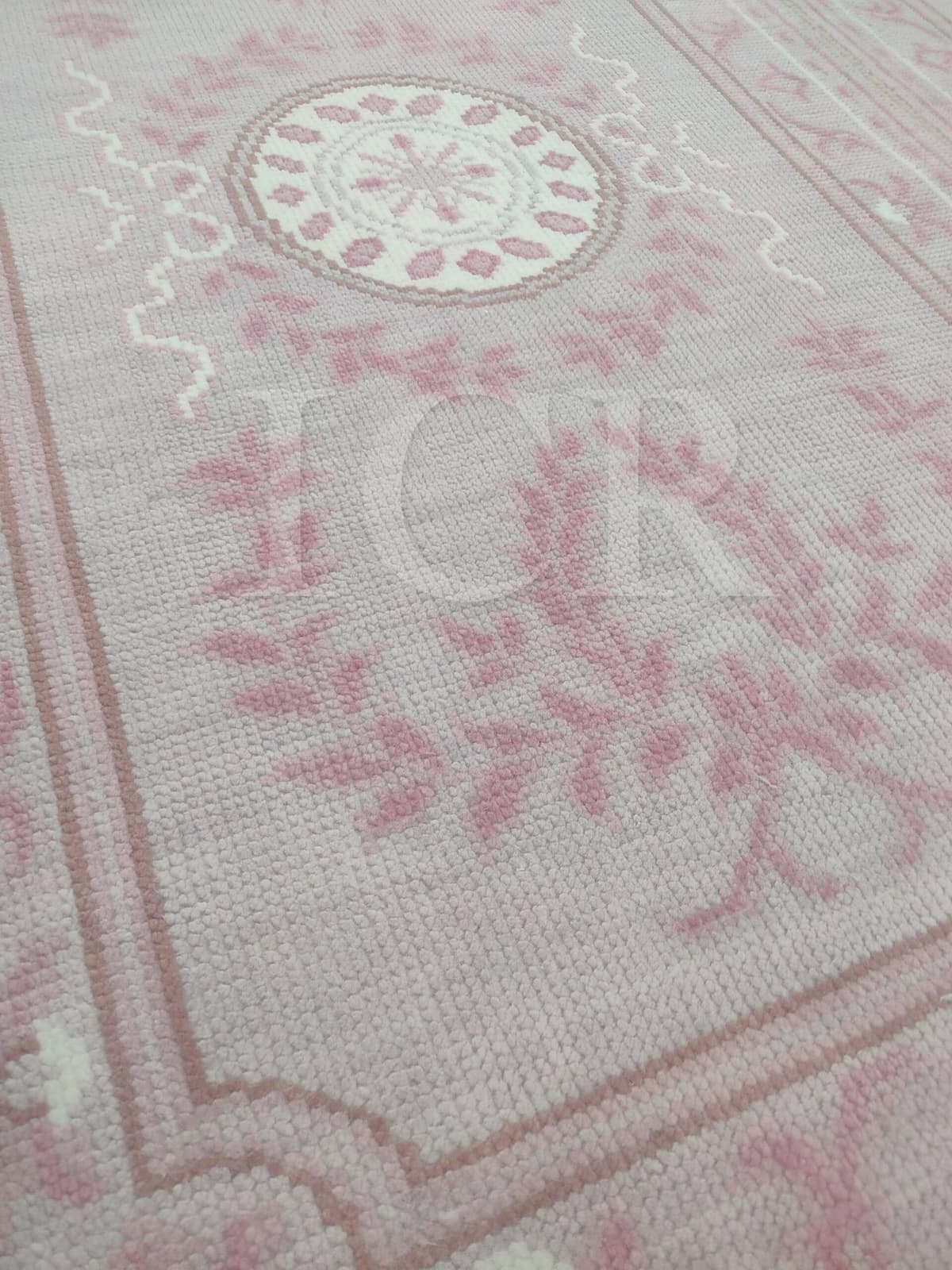 Versailles Bow & Rosette Pastel Pink Rug