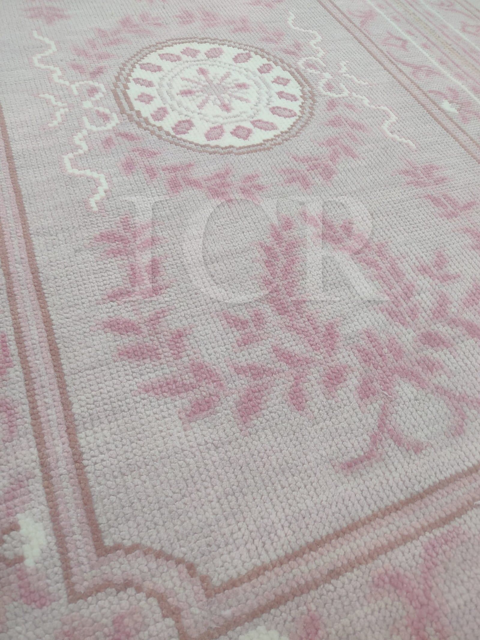 Versailles Bow & Rosette Pastel Pink Rug
