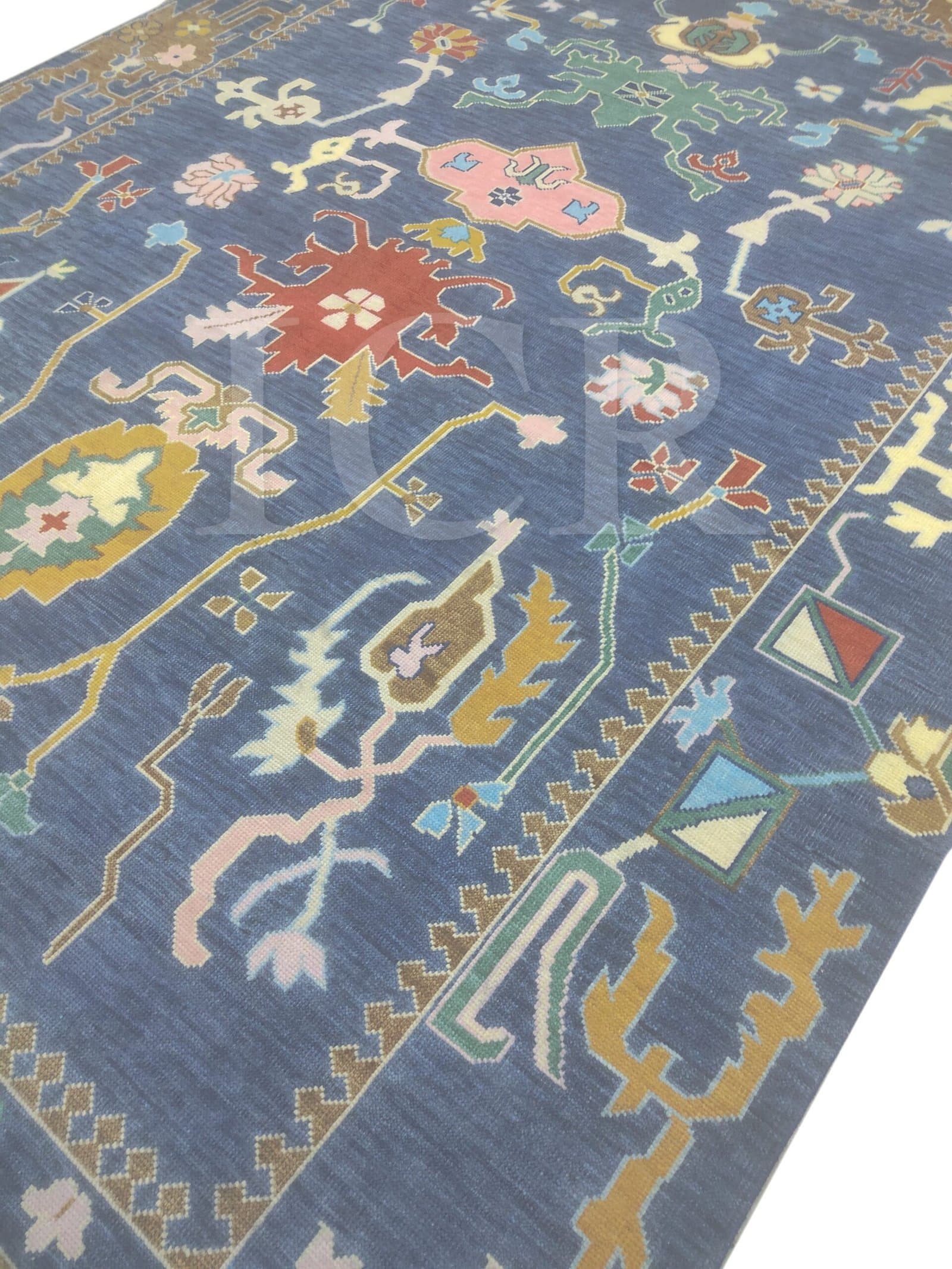 The Indigo Bloom Vintage Oushak Rug