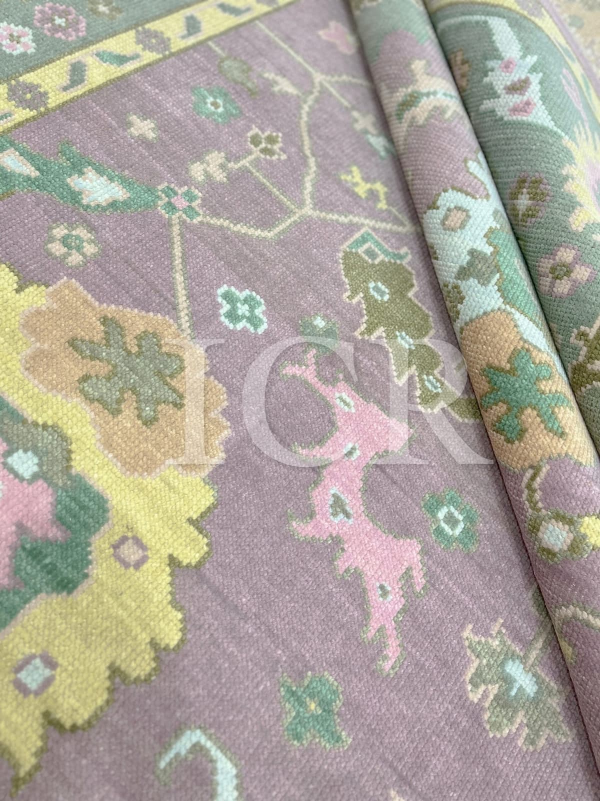 Sultanate Modern Persian Rug in Mauve & Chartreuse