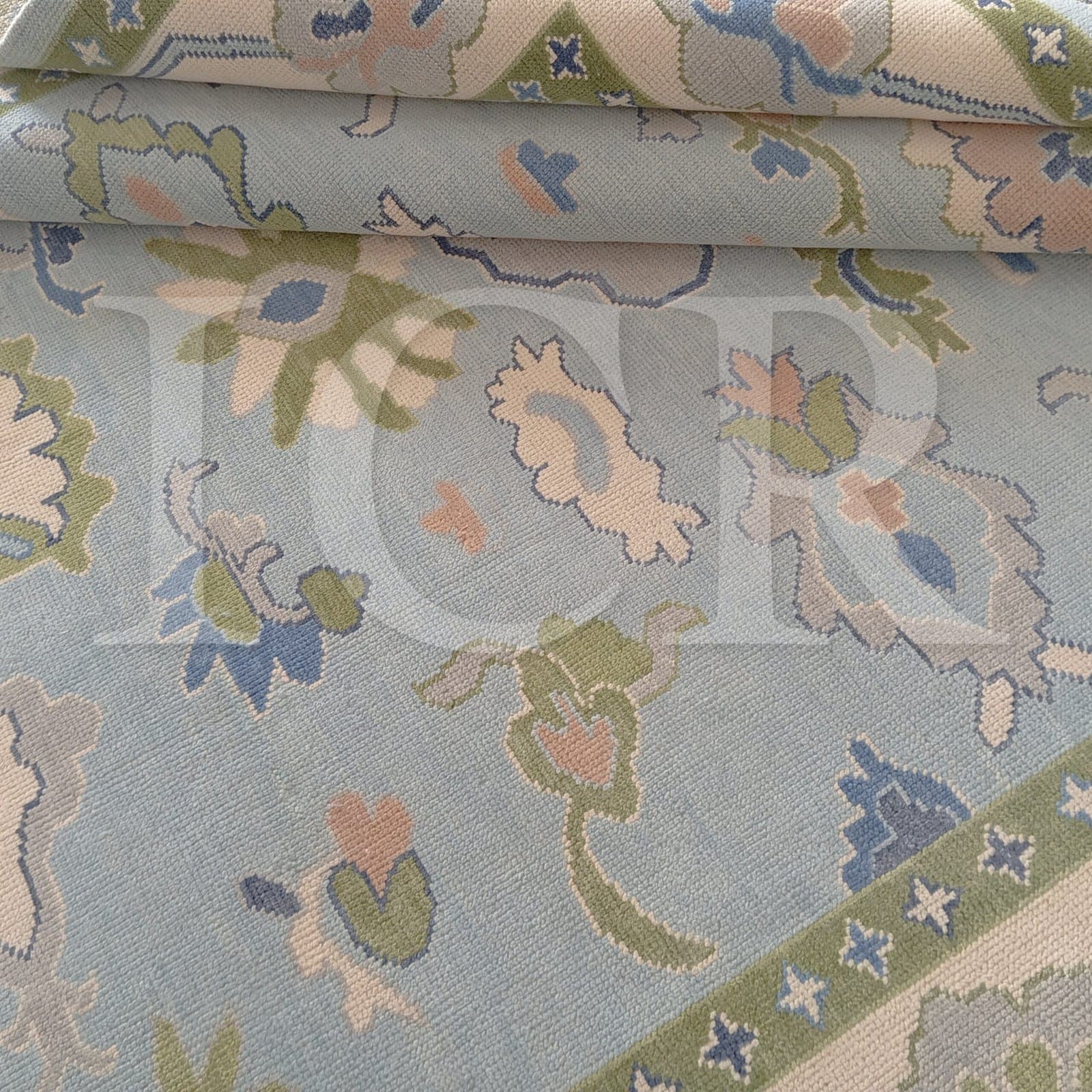 Blue Garden Mosaic Handcrafted Rug